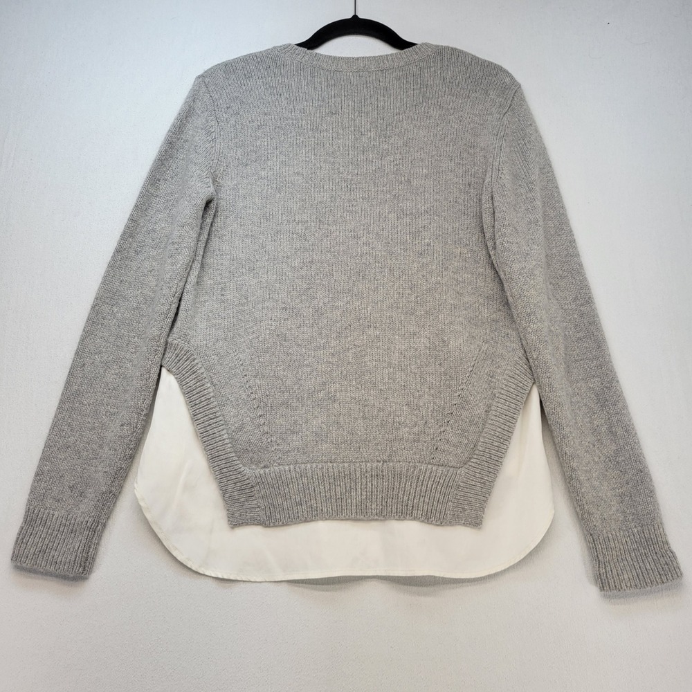 AllSaints Sweater Womens Medium Gray Layered Mixed Media Wick Jumper Wool Blend
